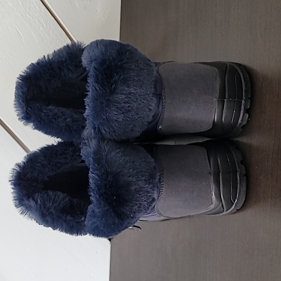 NEW Easy Street Frosty Waterproof Ankle Winter Boots Navy Size 6 Women's Fur - Picture 4 of 9